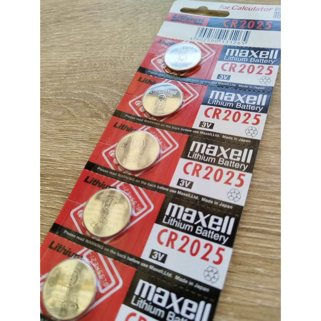 ถ่านกระดุม Maxell CR 2025 lithium battery 3V ของแท้ ไร้สารปรอท เก็บได้ ...