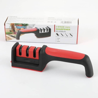 3 Stage knife sharpener ที่ลับคมมีด 3 ช่อง (สีแดง-ดำ)