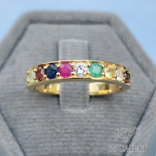 65Carat -  แหวนนพเก้าแท้ แหวนเพชรแท้น้ำ100 แหวนทองแท้9K แหวนพลอยเสริมสิริมงคล
