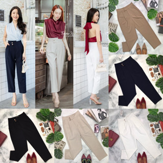 ♥️ M7 #2689 S-XL Pant กางเกงขาเดฟ แต่งอะไหล่ทอง Femme