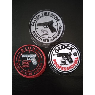 GLOCK ตัวรีดติดเสื้อ อาร์มติดเสื้อ งานปัก งานdiy มี3แบบ