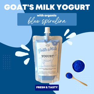 โยเกิร์ตนมแพะสาหร่ายสไปรูลิน่าสีน้ำเงิน Bellas Bites Goats Milk Yogurt with Blue Spirulina for Dogs and Cats