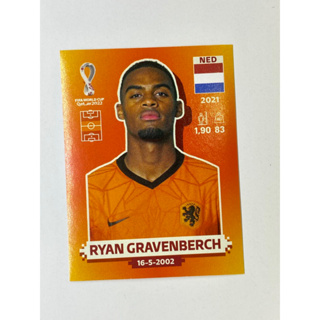 สติ๊กเกอร์สะสม Ryan Gravenberch ฟุตบอลโลก Worldcup 2022 Netherlands ของสะสมทีมฟุตบอล เนเธอร์แลนด์ ฮอลแลนด์