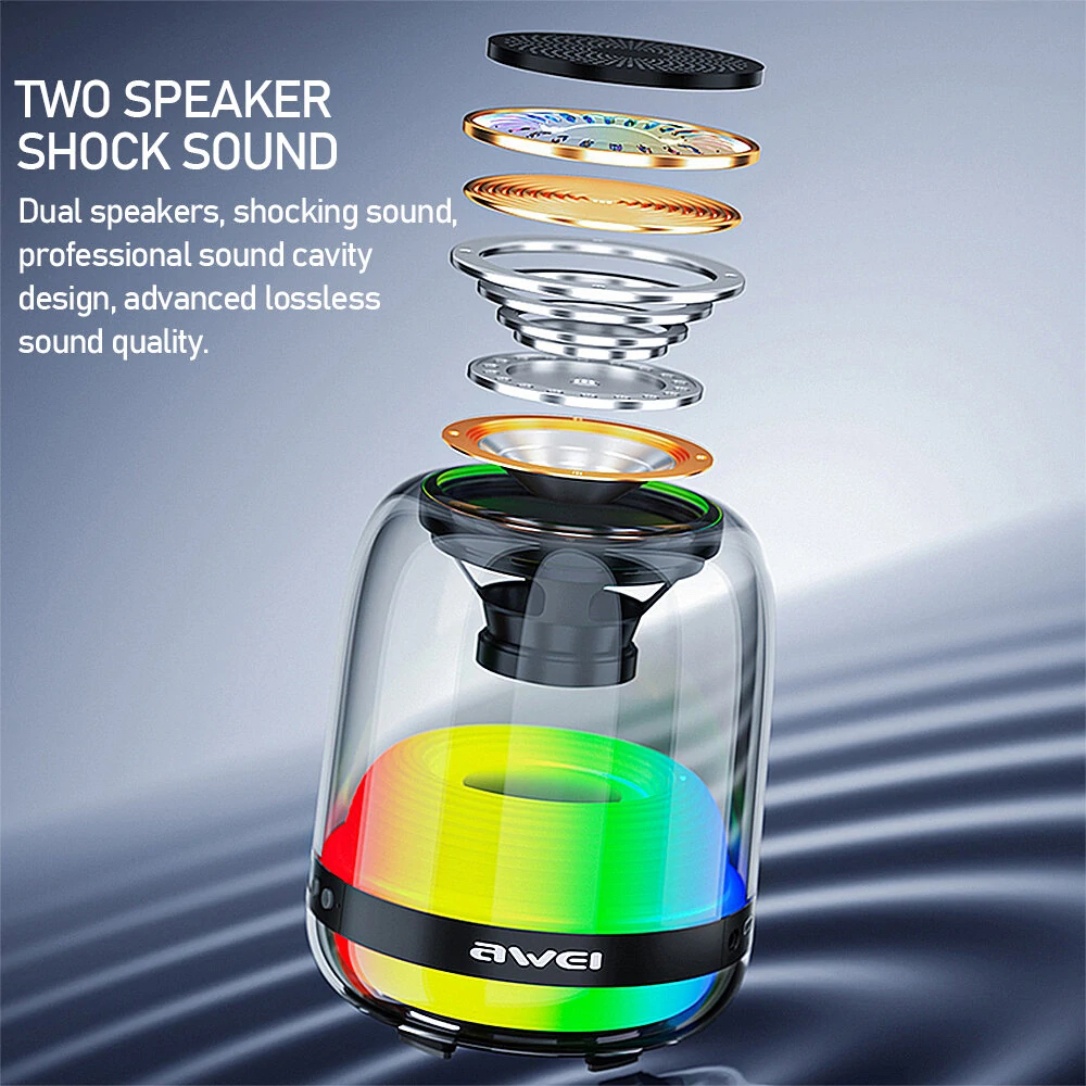 awei-y386-bluetooth-speaker-led-dazzling-ลำโพง-bluetooth-สุดหรู-ดีไซน์พรีเมียม