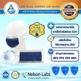 💥COPPER ION MASK (Anti-Virus)หน้ากากอนามัยรุ่นใหม่! {1กล่อง/40ชิ้น} แถบคล้องหูกว้าง "ไม่เจ็บหู" มีอย.VFE BFE PFE 99%