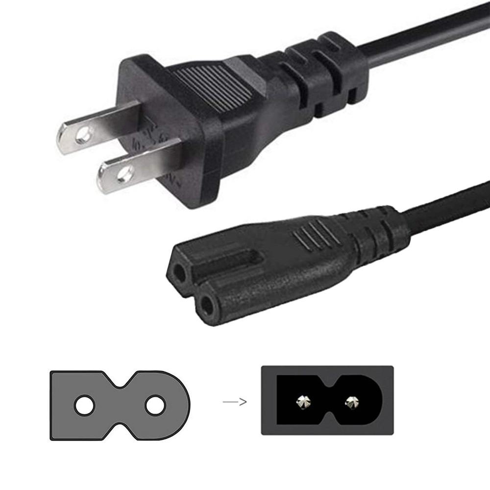 สายไฟแบบ 2Prong 1.8m AC Universal Power Cord Compatible For Vizio Sharp