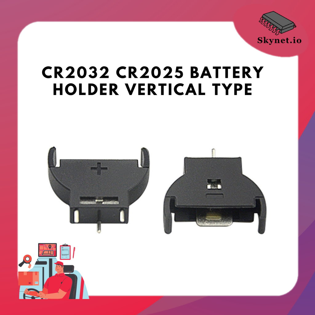 CR2032 CR2025 Battery Holder Vertical Type Shopee Thailand