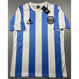 เสื้อบอล ย้อนยุค ทีมชาติ อาเจนติน่า 1986 เหย้า Retro Argentina Home แชมป์บอลโลก World Cup Champions เรโทร คลาสสิค