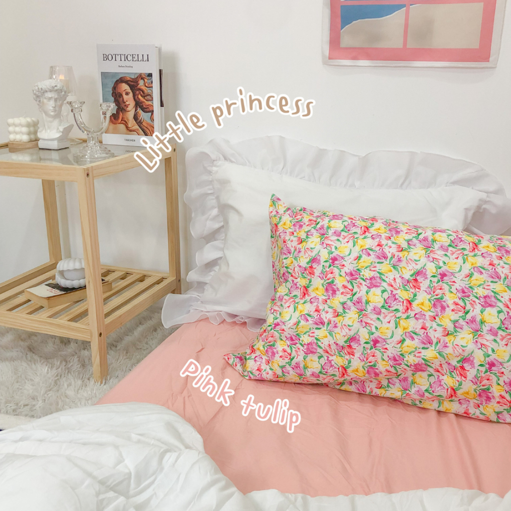 ภาพหน้าปกสินค้าปลอกหมอน สไตล์เกาหลีน่ารัก ผ้า cotton 100% Pillowcase จากร้าน fleursia_store บน Shopee