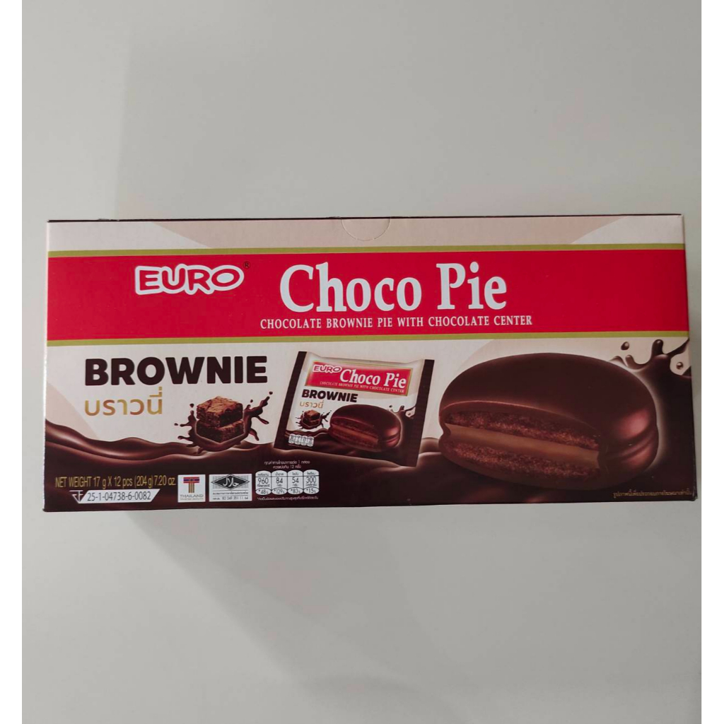 new-euro-choco-pie-ยูโร่-ช็อกโกพาย-บราวนี่-brownie-แพ็ค-12-ชิ้น