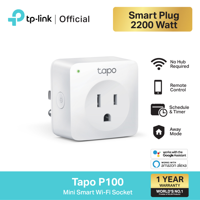 รูปภาพสินค้าแรกของTP-Link Tapo P100 Smart Plug Wi-Fi ไม่ต้องใช้ฮับ ตั้งค่าเปิด / ปิด ผ่านแอพ สั่งการด้วยเสียง รับประกัน 1 ปี