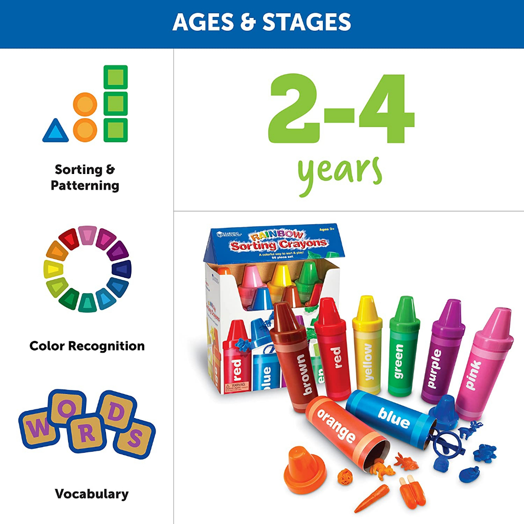 learning-resources-rainbow-sorting-crayons-56-ชิ้น-ages-3-kids-ราคา-2-290-บาท