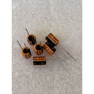 คาปาซิเตอร์ C680UF 10V  C680UF 10V  C680UF 10Vขนาด8x11mm. C680UF 10V CAPACITOR พร้อมส่ง(10ชิ้น)