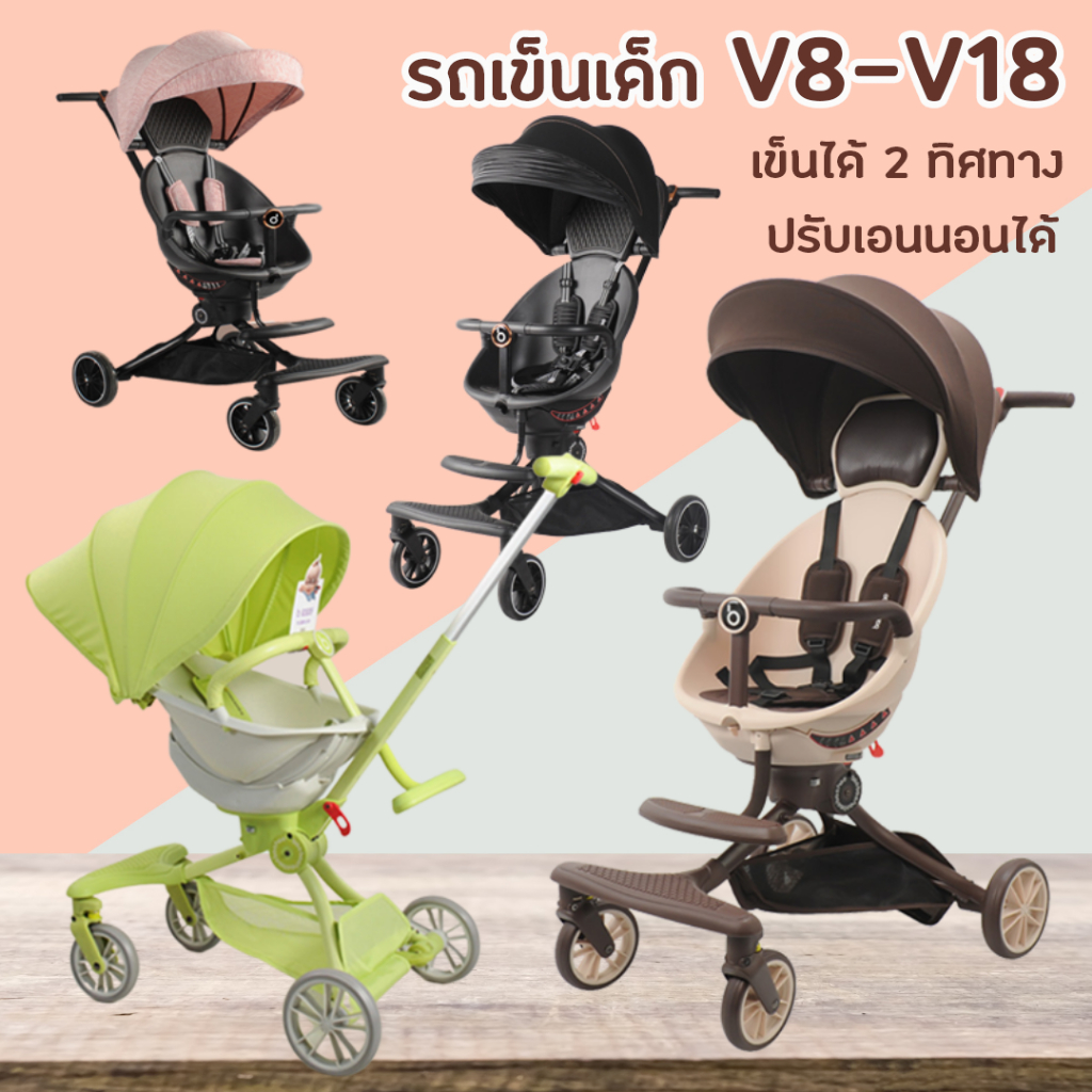 ภาพหน้าปกสินค้ารถเข็นเด็กพกพา V18 BaoBaoHao รุ่นฟังก์ชั่นครบ ปรับเอนนอนได้ หมุนเข็นได้ 2 ฝั่ง รุ่นฮิต จากร้าน mommy_bestbuy บน Shopee