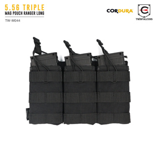 ซองแม็กกาซีน 5.56 Triple Mag Pouch Ranger Long ( Twinfalcons ) วัสดุผ้า Delustering Cordura 500D Open-Top Design ( Quick