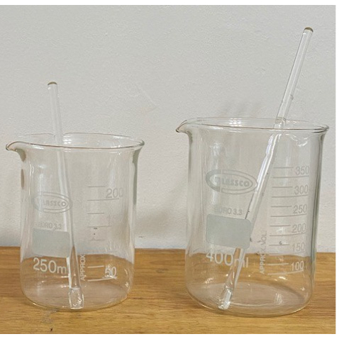 ชุดแท่งคนสาร-กับ-บีคเกอร์แก้ว-beaker-150ml-250ml-400ml-600ml-ยี่ห้อ-glassco-ประเทศ-อังกฤษ