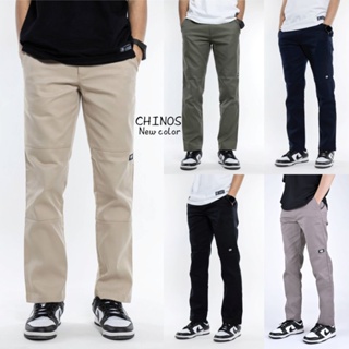 สินค้า Chino pants ขายาวทรงกระบอกเล็กมีให้เลือกหลายสี ใส่สบาย ลุยไปได้ทุกที่