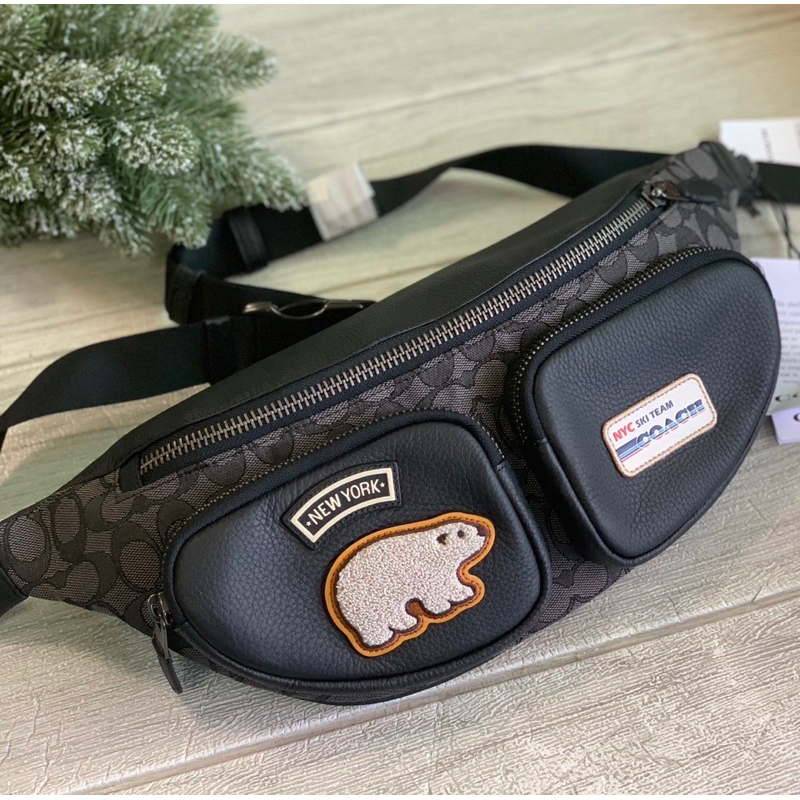 สด-ผ่อน-คาดอก-คาดเอว-sprint-belt-bag-in-signature-jacquard-with-ski-patches