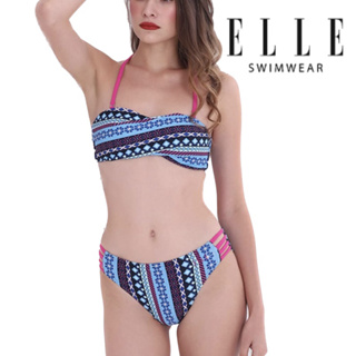 🎀รุ่นใหม่🎀 ชุดว่ายน้ำยี่ห้อ Elle แท้ 2ชิ้น bikini กัน UV ราคาเต็ม 2,xxx ผ้าหนาอย่างดี มีฟองน้ำซับใน