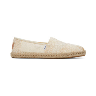 TOMS รองเท้าลำลองผู้หญิง สลิปออน รุ่น Alpargata Rope Natural Posy Lace (CA) รองเท้าลิขสิทธิ์แท้