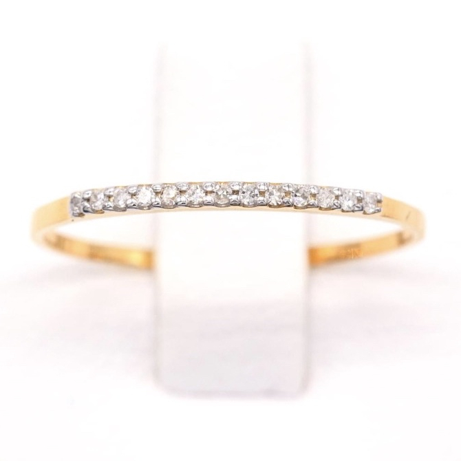 ภาพหน้าปกสินค้าพร้อมส่ง ครบไซส์  ส่งด่วน  แหวนแถว เพชรแท้ ทองแท้ 9k น่ารักๆ สำหรับคนชอบใส่แหวนเล็กๆ มินิมอล SI321