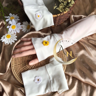 ปลอกแขนรุ่นดอกไม้Handmade 🌻 ตัวผ้าไอทีวายนุ่ม ยาวเลยข้อศอก สบายผิว น่ารัก