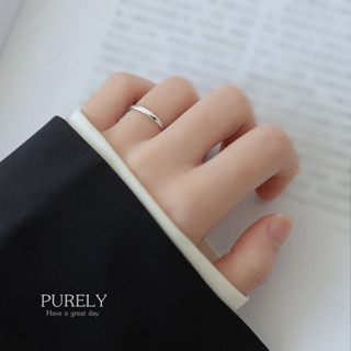 s990 Purely ring แหวนเงินแท้ แบบเกลีัยง เนื้อเงินเกรดพรีเมี่ยม ใส่สบาย เป็นมิตรกับผิว ปรับขนาดได้