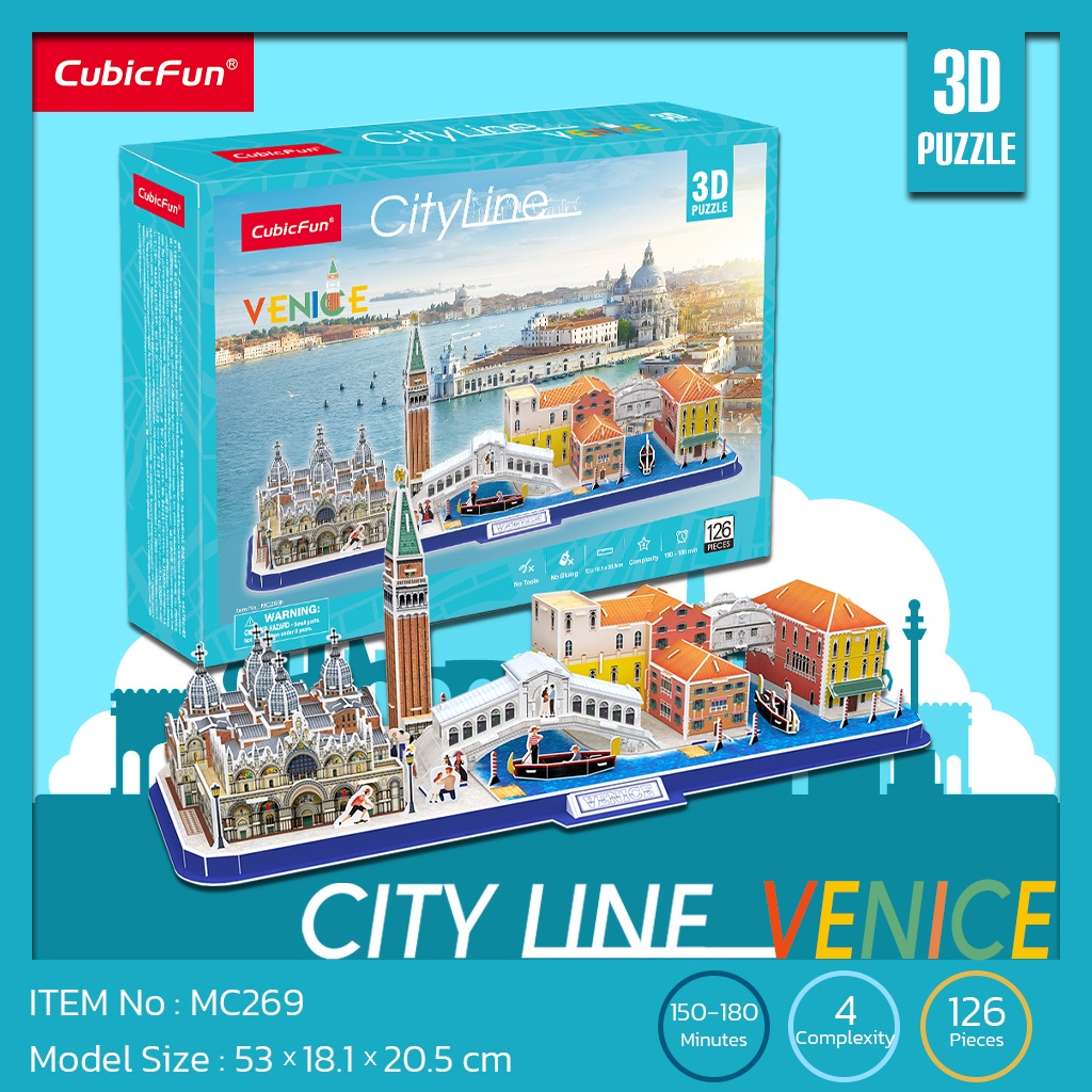 จิ๊กซอว์-3-มิติ-เมืองเวนิส-city-line-venice-mc269-แบรนด์-cubicfun-ของแท้-100-สินค้าพร้อมส่ง