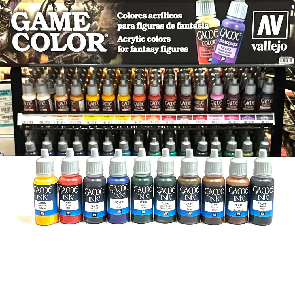 vallejo-game-color-ink-สีเคลีย-สีหมึก-ไฮไลน-ไล่เฉด-สีว๊อช