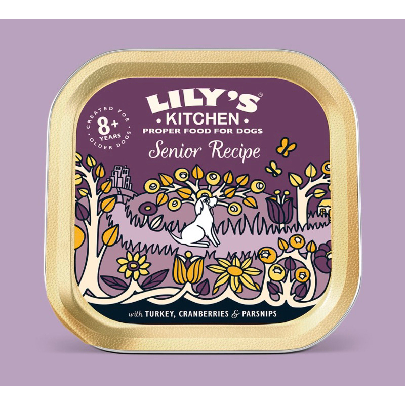 อาหารเปียกสุนัข Lily’s Kitchen สูตรสุนัขสูงวัย ขนาด 150 กรัม นำเข้าจาก