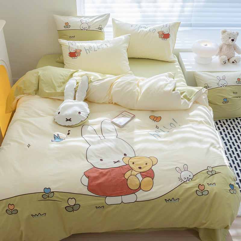 เก็บโค้ดหน้าร้าน-pre-order-ผ้าปูที่นอน-ชุดเครื่องนอน-กระต่าย-miffy-แถมตุ๊กตา-0996