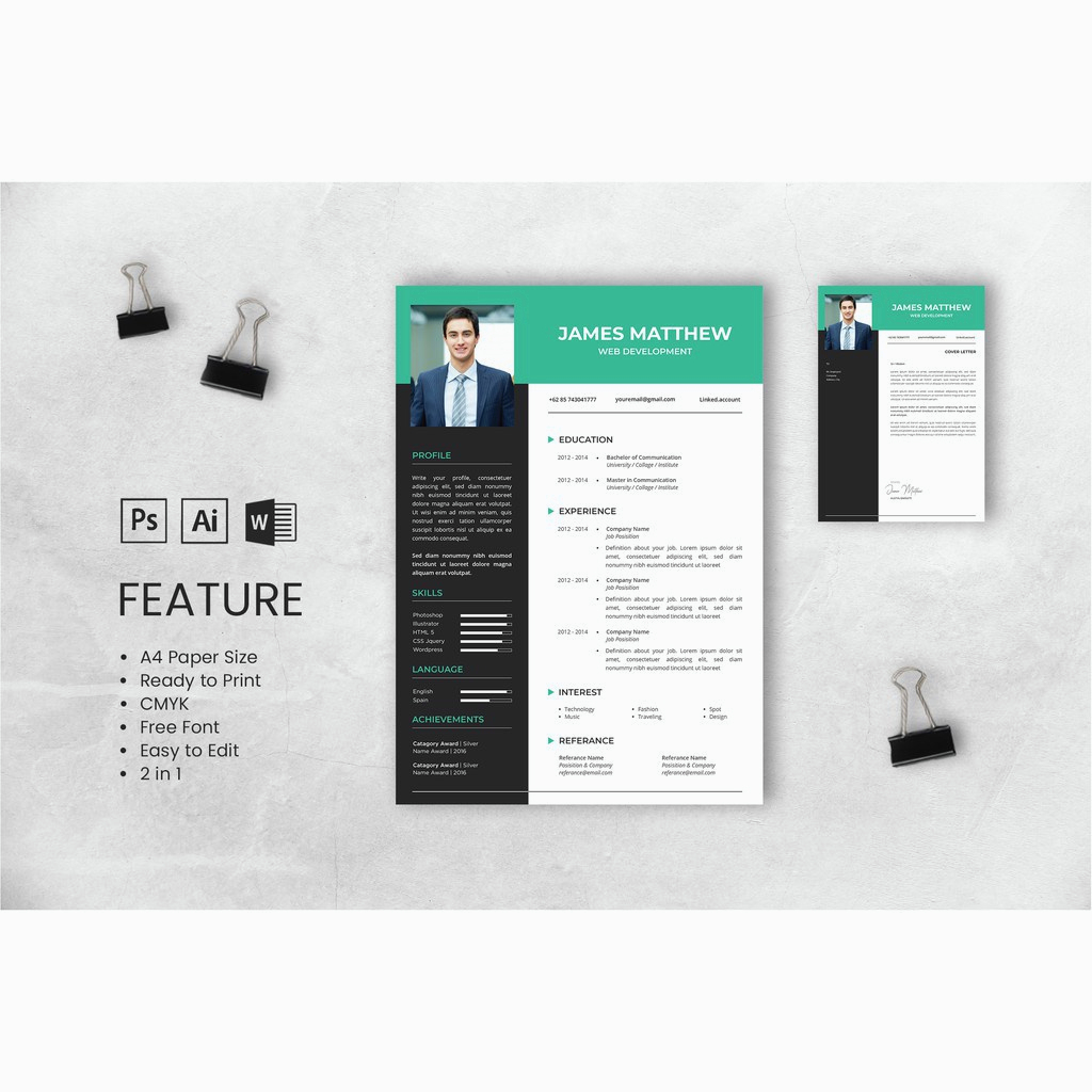 50-sets-quality-professional-resume-cv-cl-templates-mixed-format-microsoft-word-psd-ai-template-resume-murah