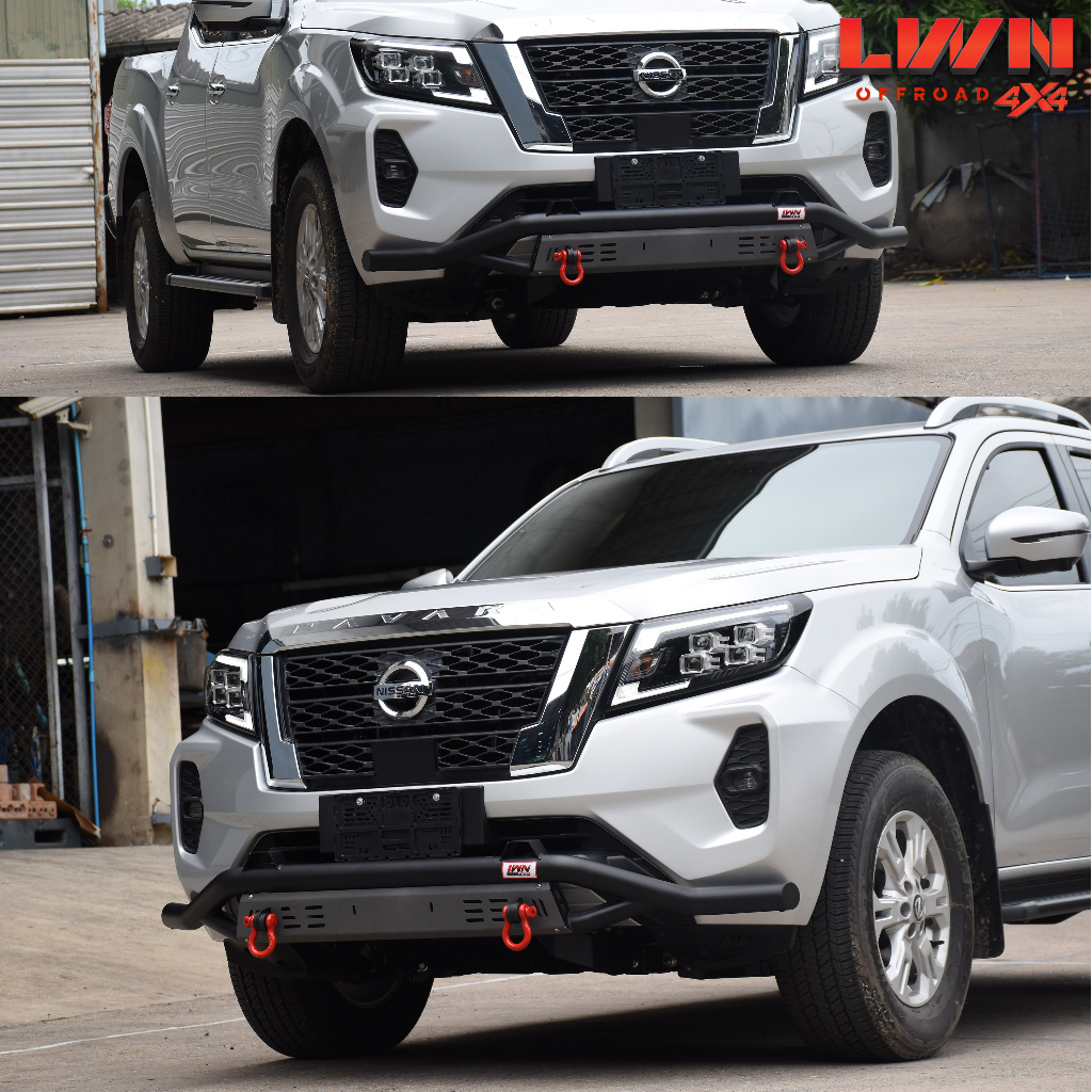 กันชนหน้าออฟโรด-navara-2021pro4x-pro2x-ห่วงomegaแดง-กันชนหน้าเหล็กเสริม-กันชนเหล็กดำ-นิสสัน-นาวาร่ากันชน-off-road