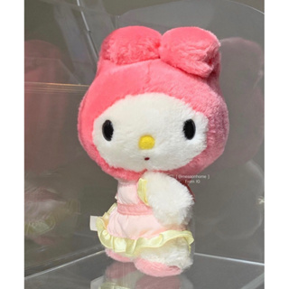 My Melody 2010 Plush Doll in Pink Dress, Sanrio Smiles tag ตุ๊กตา  มายเมโลดี้ชุดแม่บ้าน