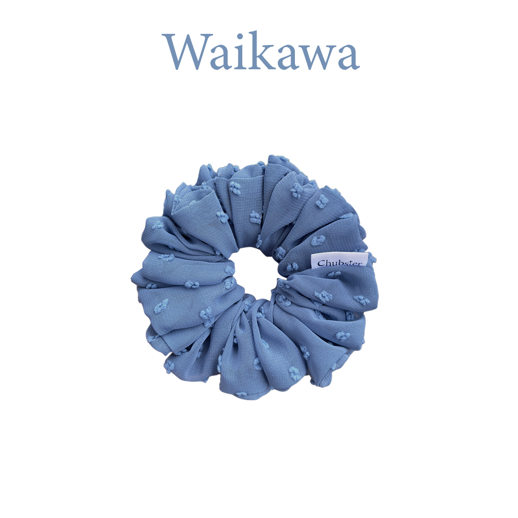 waikawa-12cm-ยางรัดผมผ้าชีฟองจุด-รุ่น-candy-scrunchies-ยางมัดผม-ยางรัดผมโดนัท