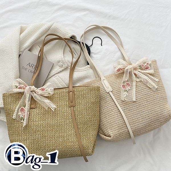 bag-1-bag1722-กระเป๋าสานมีโบว์ผูก-กระเป๋าสะพายไหล่