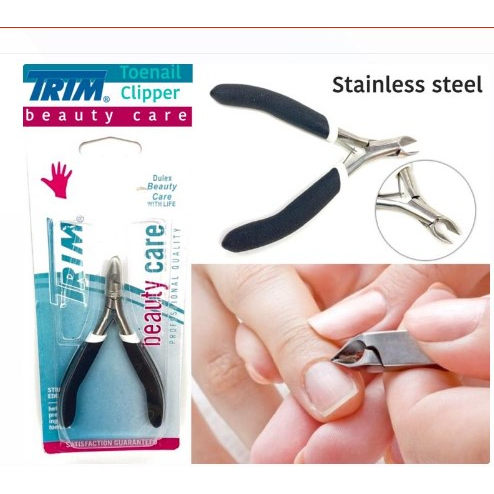 trim-toenail-clipper-กรรไกรตัดหนังสแตนเลส-ปลายโค้งสั่น-ตัวจับหุ้มซิลิโคน