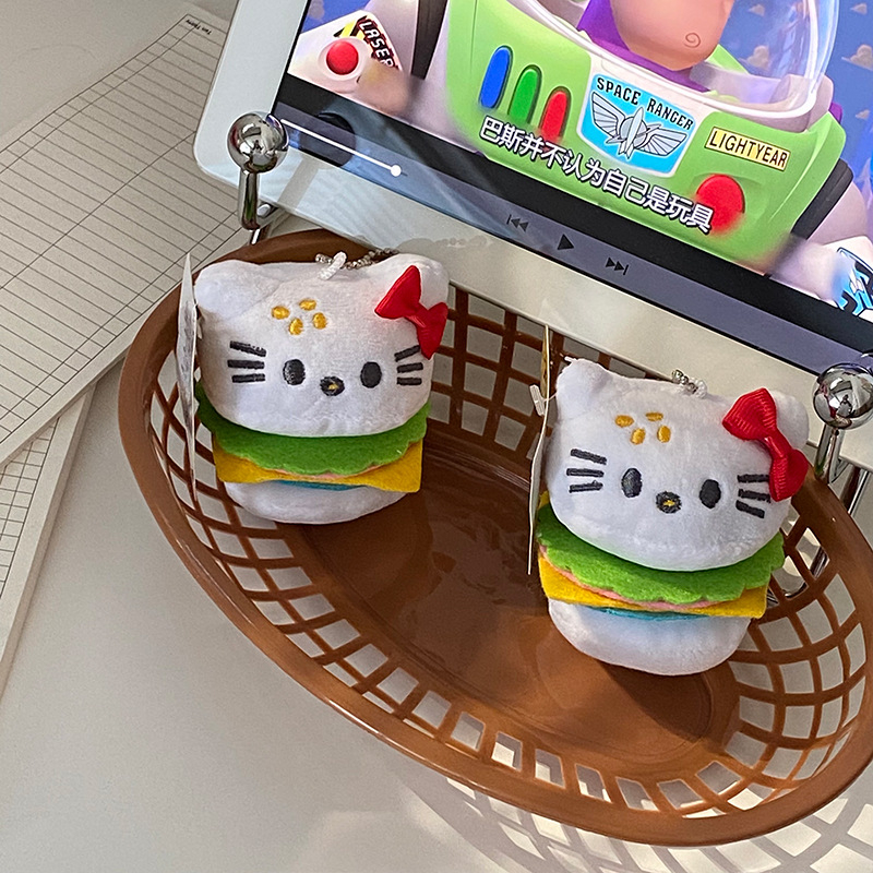 พร้อมส่ง-พวงกุญแจ-kitty-burger-พวงกุญแจตุ๊กตา