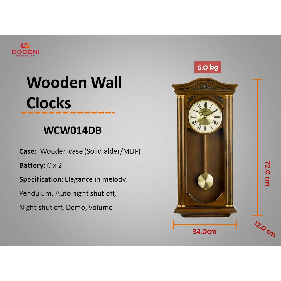 dogeni-นาฬิกาแขวน-รุ่น-wcw014db-นาฬิกาแขวนไม้-นาฬิกาโบราณ-นาฬิกาลูกตุ้ม-เสียงระฆัง-เสียงดนตรี-ดีไซน์เรียบหรู