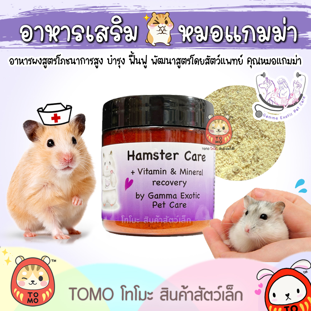 ภาพหน้าปกสินค้าร้านโทโมะ  Hamster Care โดยหมอแกมม่า Gamma Exotic pet อาหารเสริมแฮมสเตอร์ ป่วย ชรา ผ่าตัด โปรตีนสูง กระตุ้นภูมิ