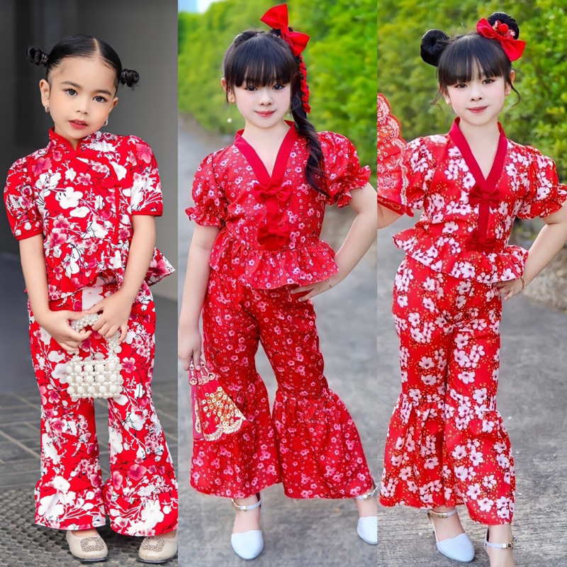 ชุดตรุษจีนเด็ก-ชุดสีแดงเด็กผู้หญิง