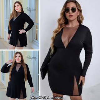 🎈Plussize เดรสคนอ้วน🎈 M 40-46 เอว 42 สะโพกfreesize  L 46-52 เอว 46 สะโพกfreesize  ยาว 37’’