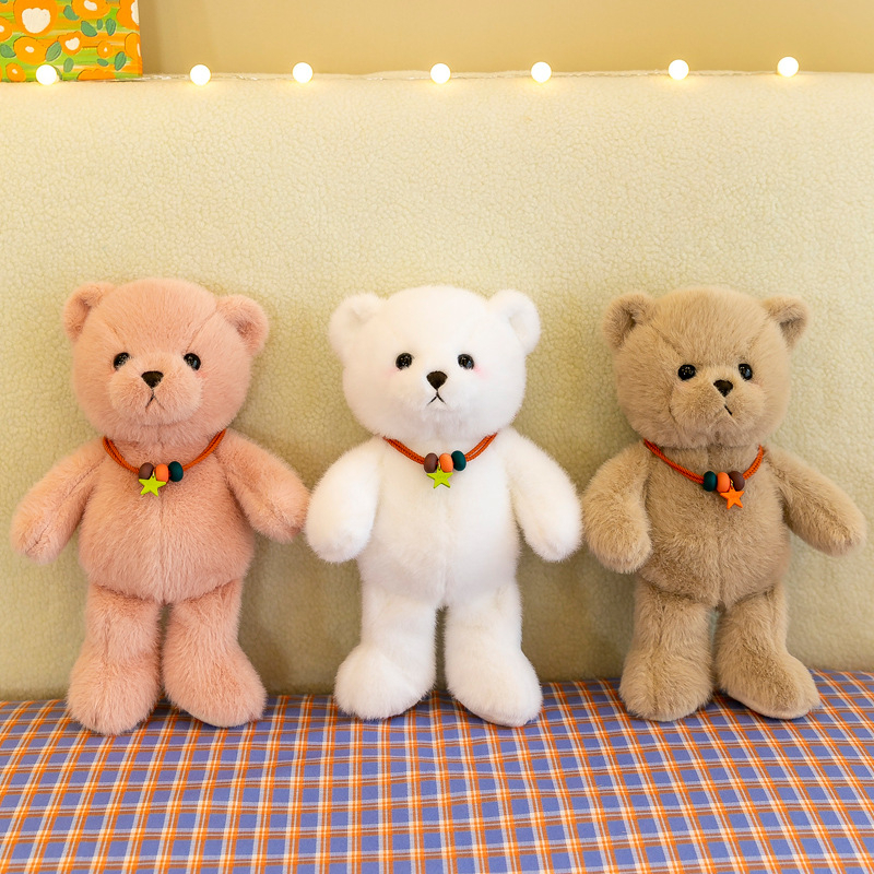 ใหม่-ตุ๊กตาหมี-ตุ๊กตาหมีน่ารักพร้อมสร้อย-ขนาด-30-ซม-กตาหมีน่ารัก-ตุ๊กตาหมีนำโชค-ตุ๊กตานำโชค-ของเล่นคู่หู-ของขวัญสำหรับเด