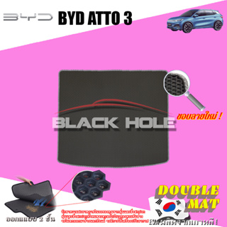 BYD ATTO3 2023-ปัจจุบัน พรมรถยนต์เข้ารูป2ชั้นแบบรูรังผึ้ง Blackhole (ชุดที่เก็บสัมภาระท้ายรถ)