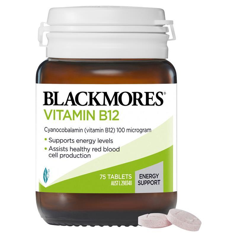 แบล็คมอร์-วิตามินบี-12-ขนาด-75-เม็ด-blackmores-vitamin-b12-75-tablets