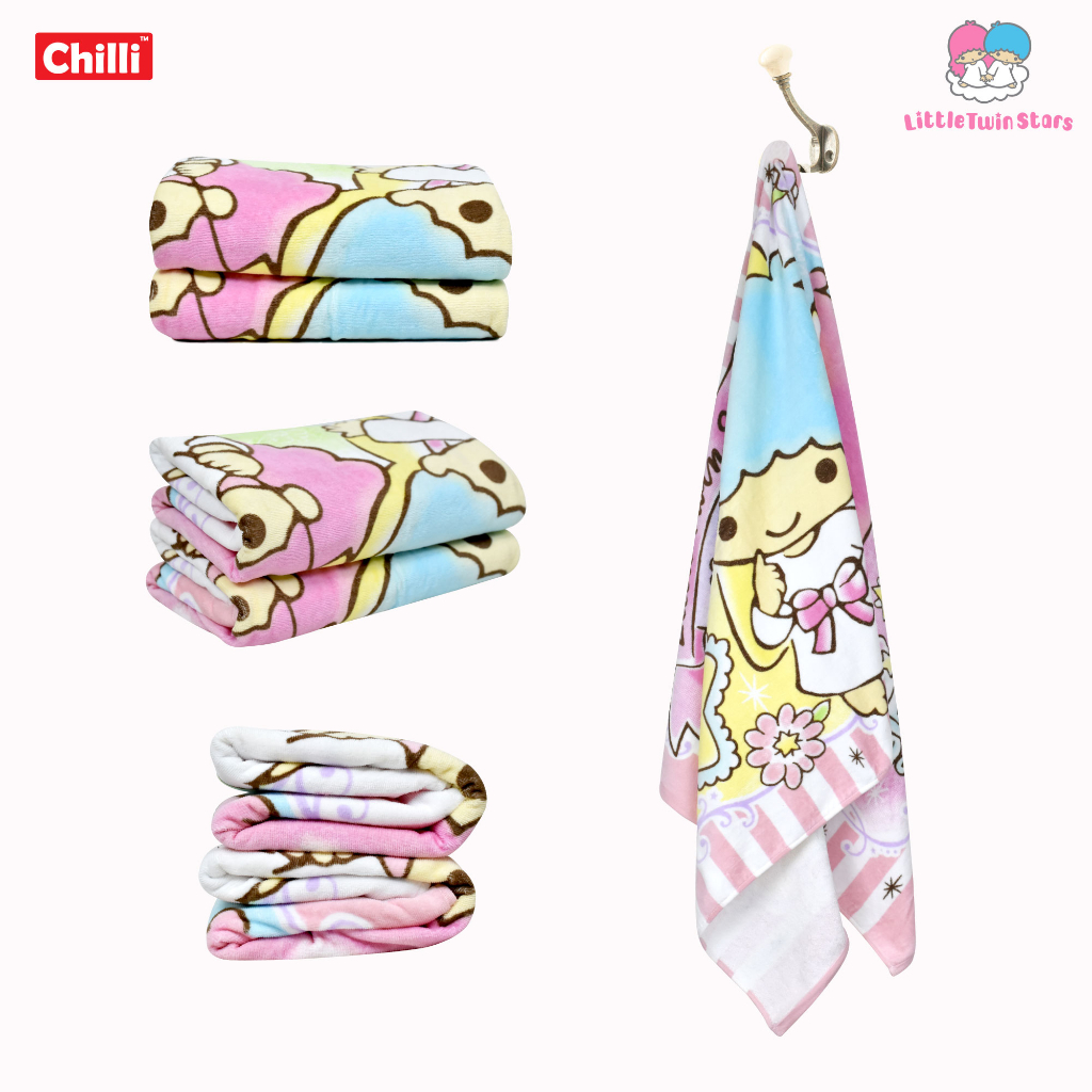 ของแท้-100-sanrio-ผ้าเช็ดตัว-towel-ผ้าขนหนู-ลิขสิทธิ์-twin-star-towel-ts-060-ขนาด-30x60-นิ้ว-jumbo