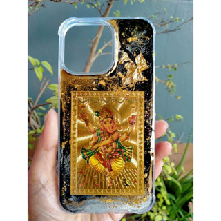 เคส แผ่นทองรูปพระพิฆเนศ ปางลีลา จากอินเดีย (เบิกเนตรแล้ว)