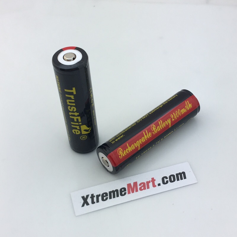 ภาพสินค้าแบตเตอรี่ TrustFire 18650 3.7V 2400mAh Protected Rechargeable Lithium Battery (ราคาต่อก้อน) จากร้าน xtrememart บน Shopee ภาพที่ 1