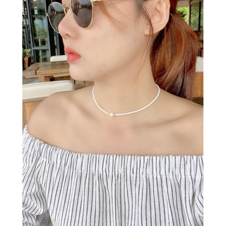 CEE.EIW Choker - Minimal : LITTLE PRINCESS - Handmade สร้อยมินิมอลสีขาว สร้อยคอจี้ สร้อยลูกปัด สร้อยน่ารัก สร้อยคอแฟชั่น