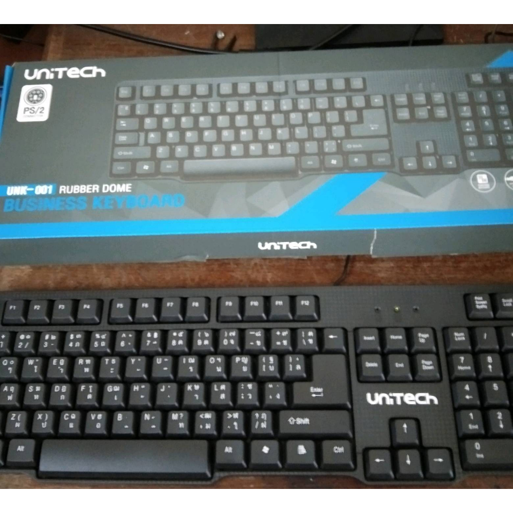 ส่งจากไทย-keyboard-unitech-ps2-unk-001-คีย์บอร์ด-ยูนิเทค-ps-2-หัวกลม-หัวรุ่นเก่า-หัวกลม-พร้อมส่ง